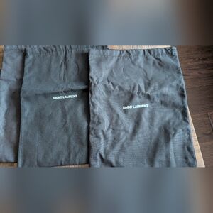 Saint Laurent Charcoal DRAW String Dust Bags‎